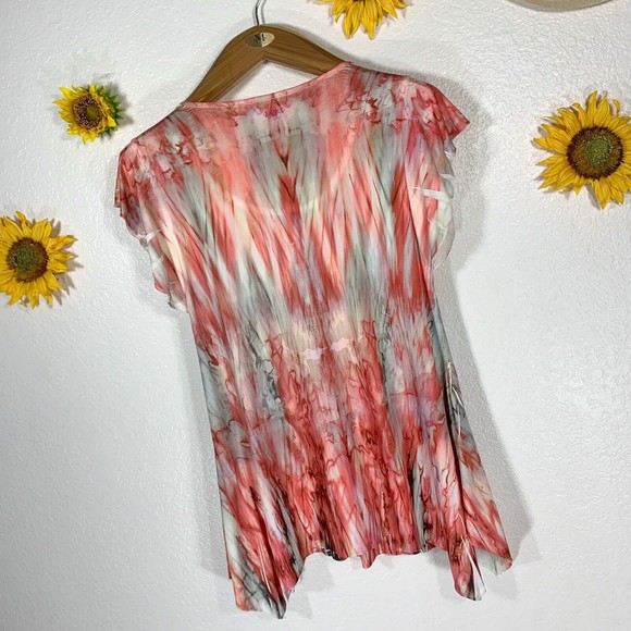 Live & Let Live sublimation embroidered short sleeve sway blouse size small - Picture 9 of 9